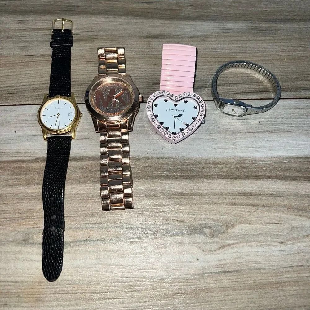 Bulova Michael Kors Betsey Johnson Watch Lot Untested Designer Classic Parts